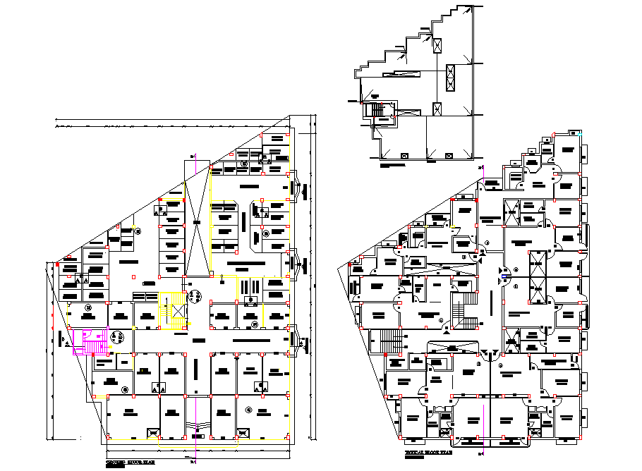 Commercial complex vegetable market plan autocad file