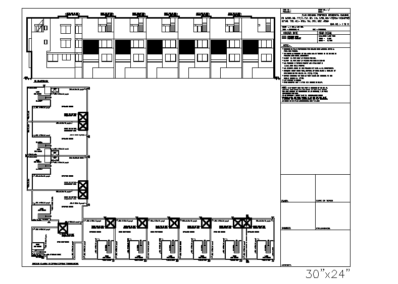 Commercial plan, elevation and section detail dwg file