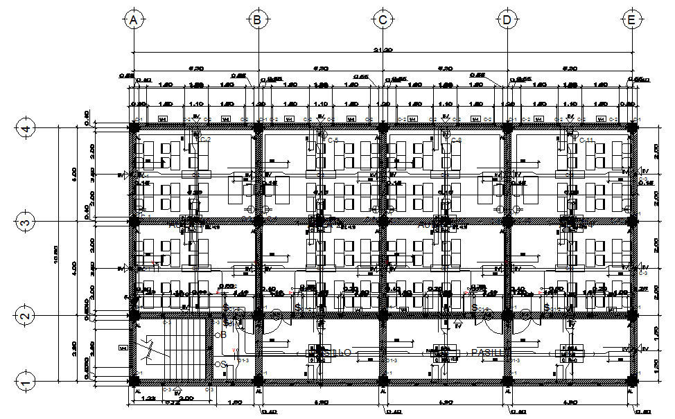 Commercial plan and elevation layout detail dwg file