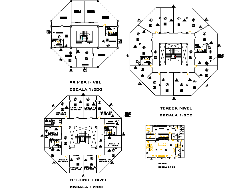 Commercial square diamond plan layout file