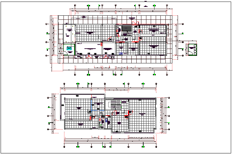 Commercial structure floor plan detail view dwg file