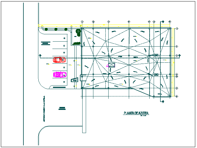 Commercial structure ground parking floor plan view detail dwg file