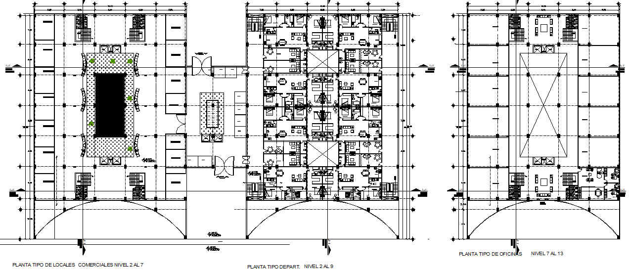Commercial working plan detail dwg file