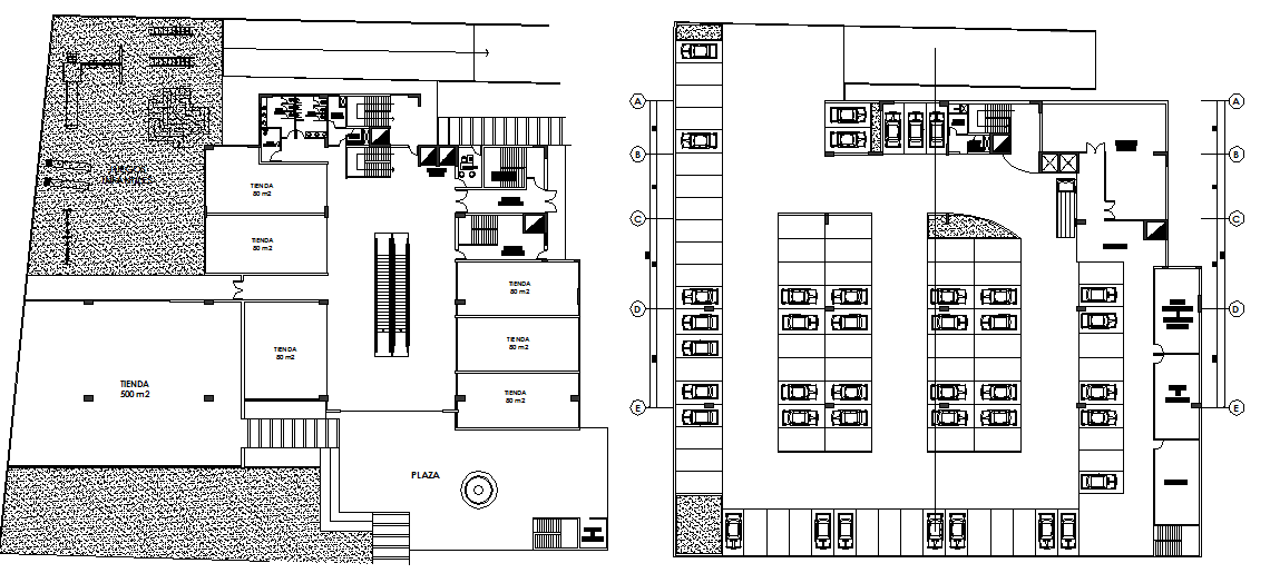 Commercial working plan detail dwg file