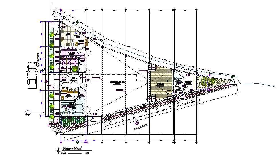 Commercial working plan detail dwg file