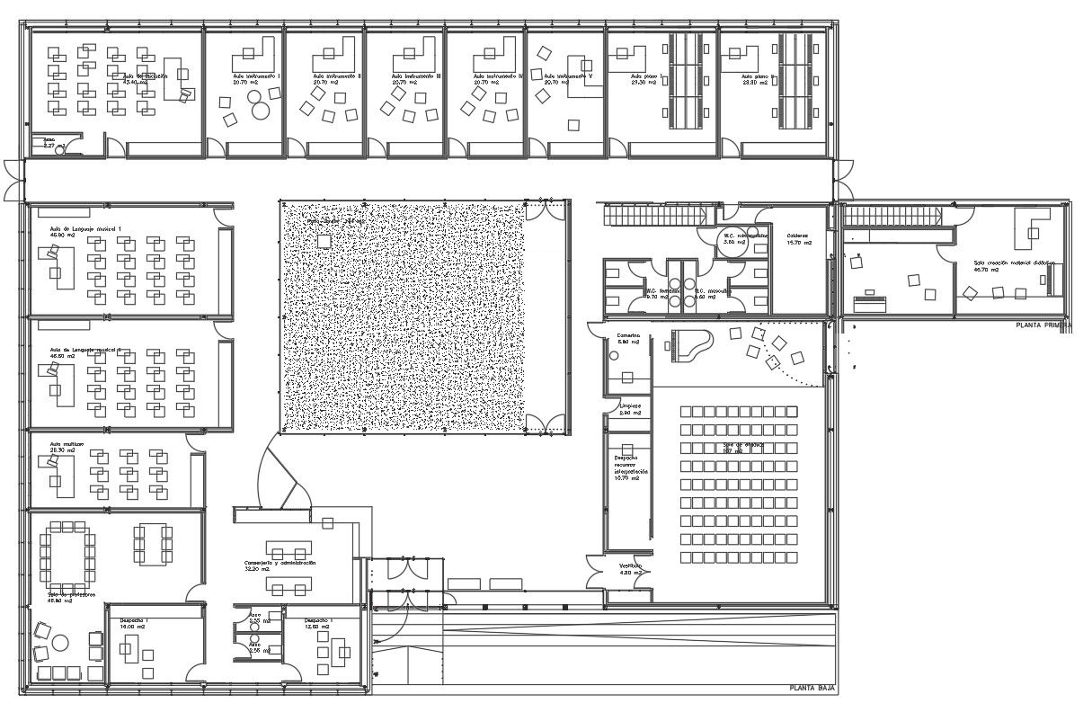 Commercial working plan detail dwg file
