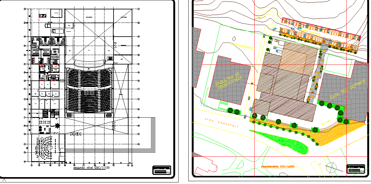 Commercial working plan detail dwg file