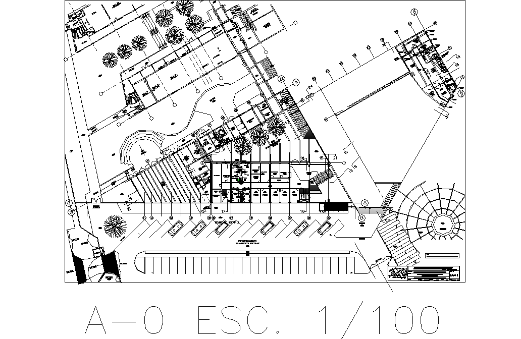 Commercial working plan detail dwg file