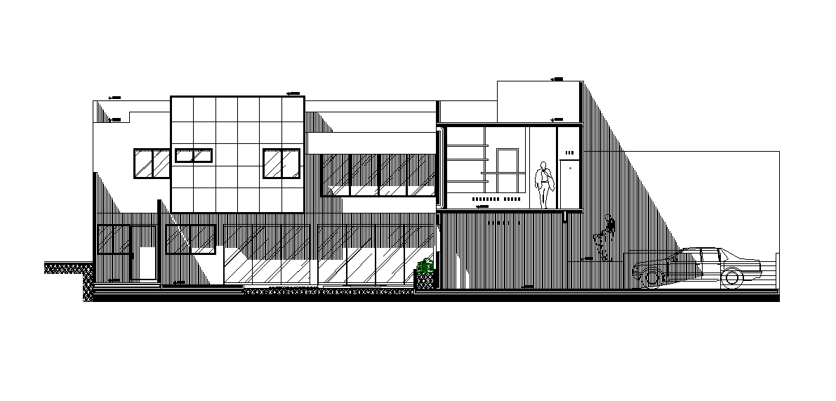 Commercial Building Elevation Design Download Free DWG File