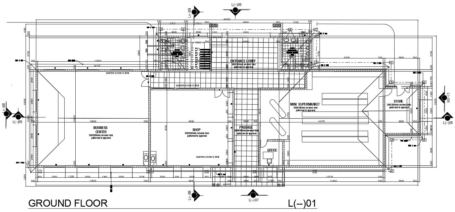 Commercial Building Floor Plan Drawing Download DWG File