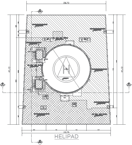 Commercial Building Helipad Detail Design in AutoCAD DWG File