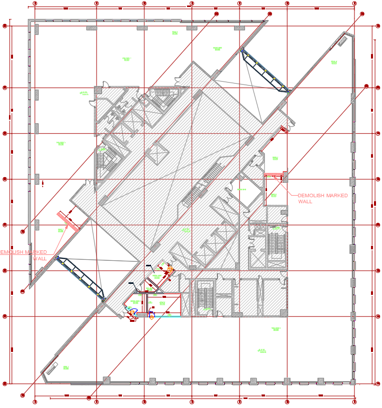 Commercial Building Layout Plan with Office Furniture in CAD DWG File