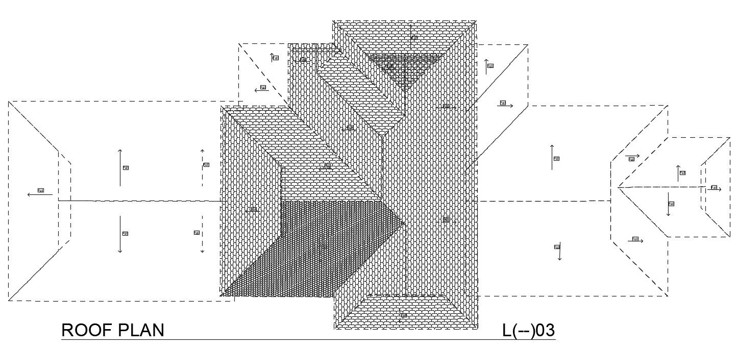 Commercial Building Roof Plan AutoCAD Drawing Download DWG File