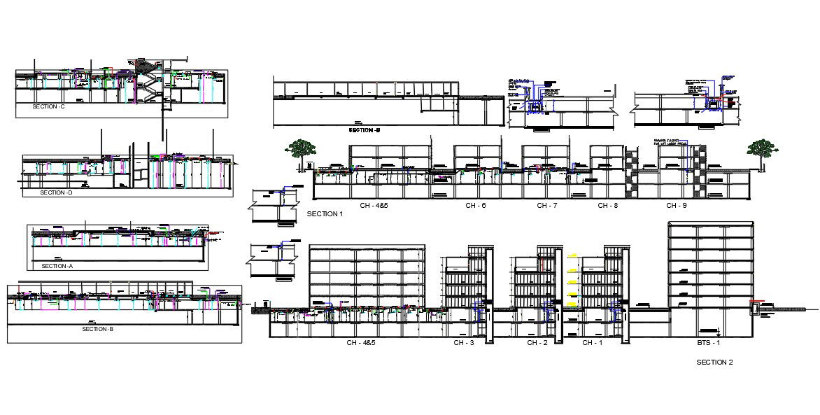 Commercial Building Section Drawing AutoCAD File