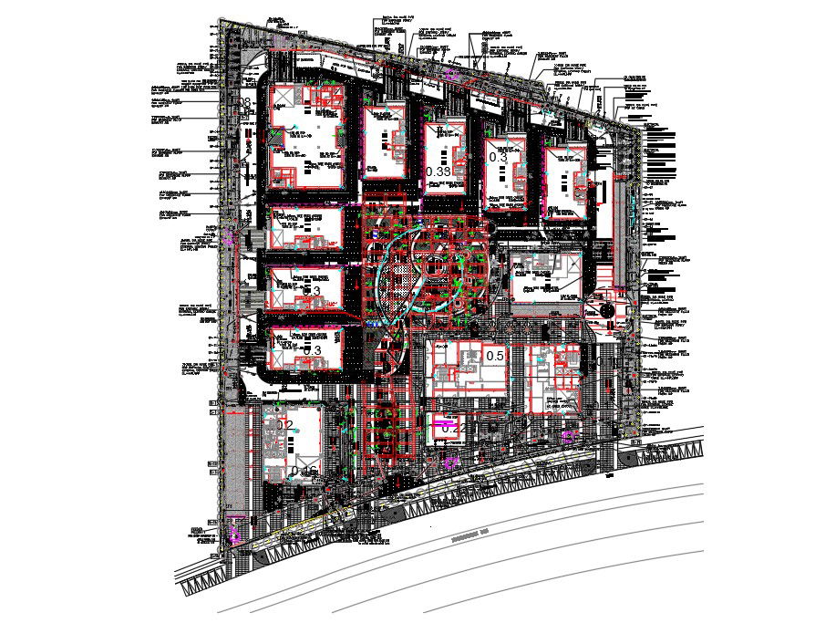 Commercial Building With Mezzanine Floor Layout Plan Drawing DWG File