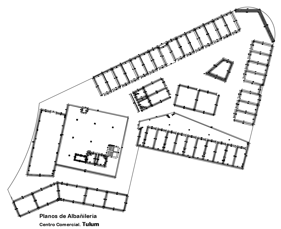 Commercial Center Masonry Plan AutoCAD Drawing DWG File