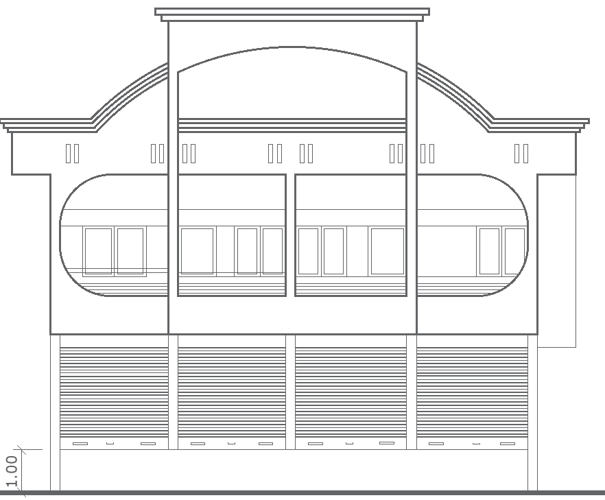 Commercial House and Shop Elevation Layout Plan | AutoCAD DWG 