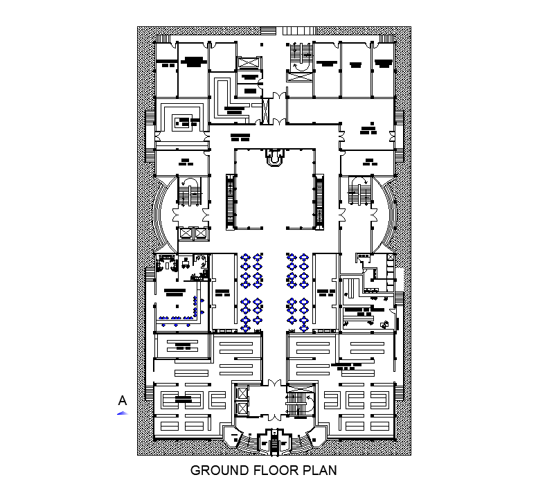 Commercial Office floor plan provided in this AutoCAD file. Download this 2d AutoCAD drawing file.