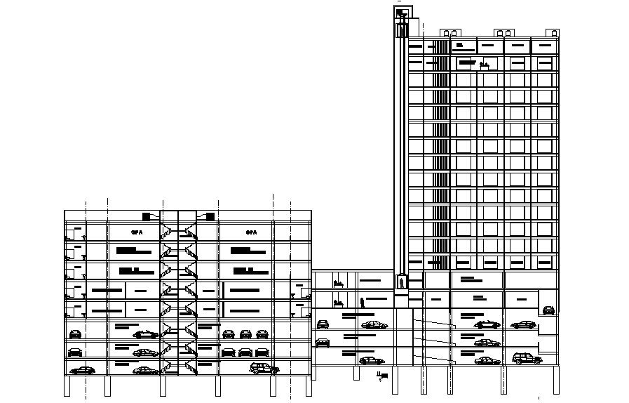 Commercial Parking Layout Plan specified in this AutoCAD File. Download this 2d AutoCAD drawing file.