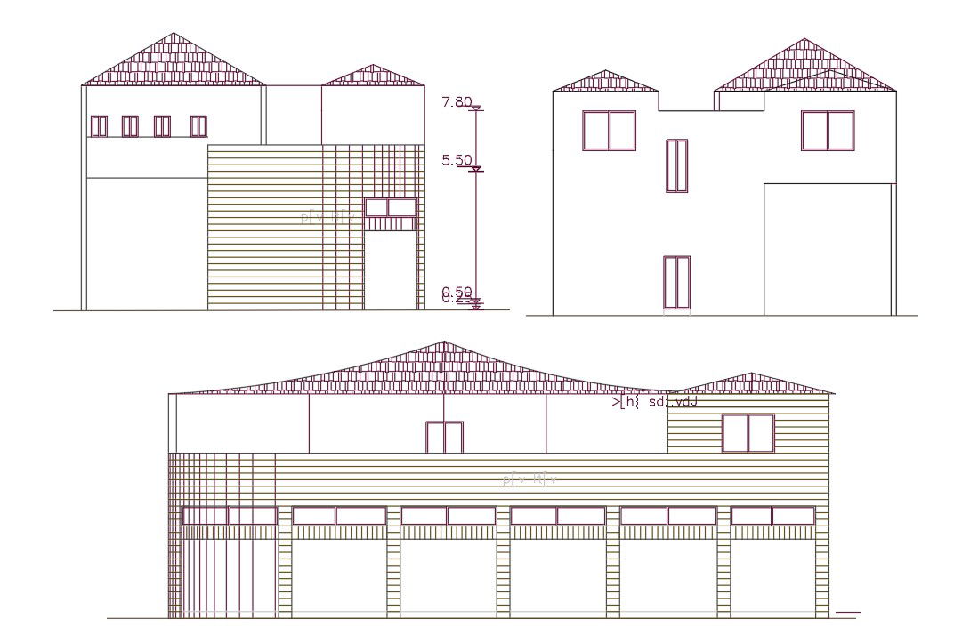 Commercial Ship Building Elevation DWG File