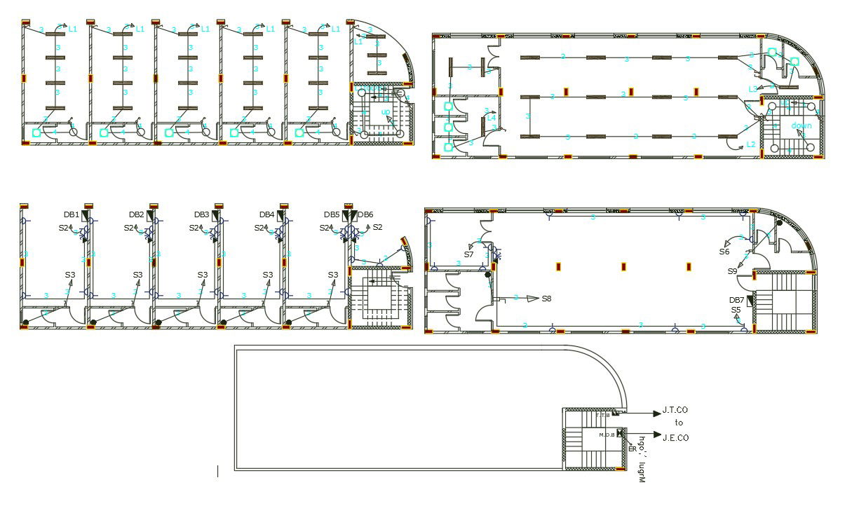 Commercial Shop Electrical Layout Plan Design DWG File