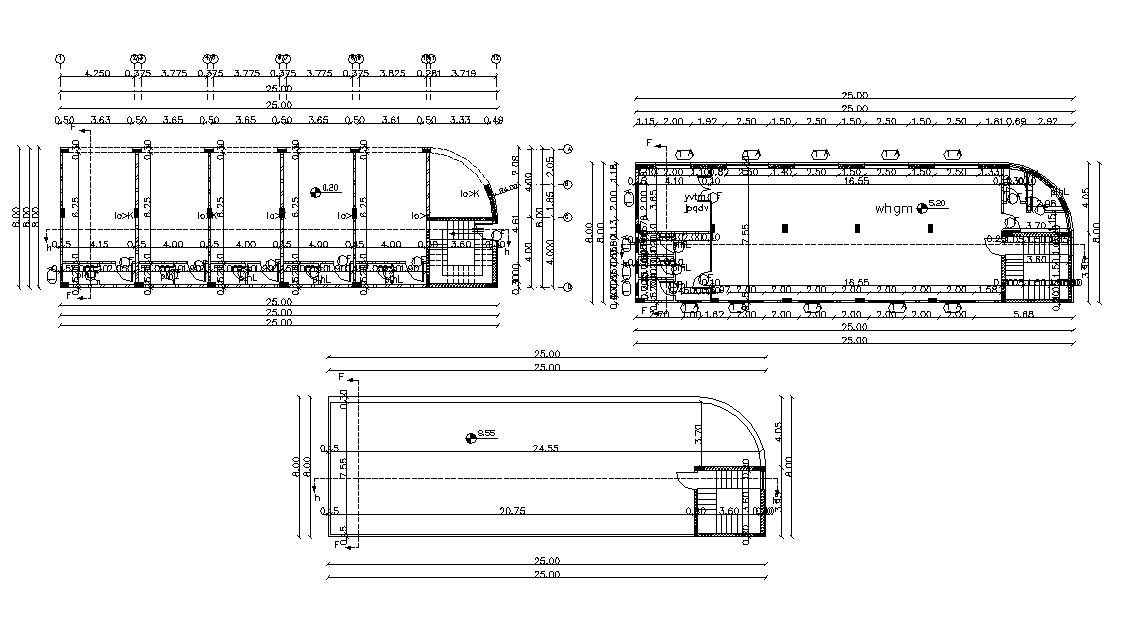 Commercial Shop Floor Layout Plan With Center Line CAD Drawing