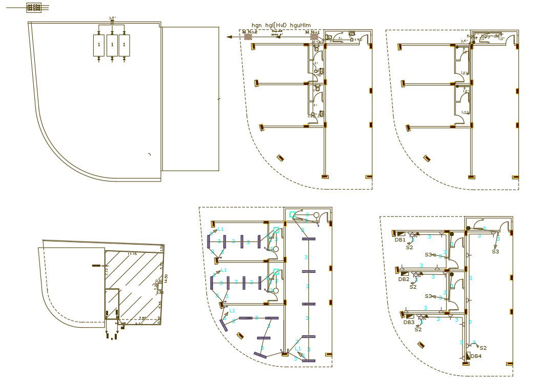 Commercial Shop Plan With Electrical Layout Plan