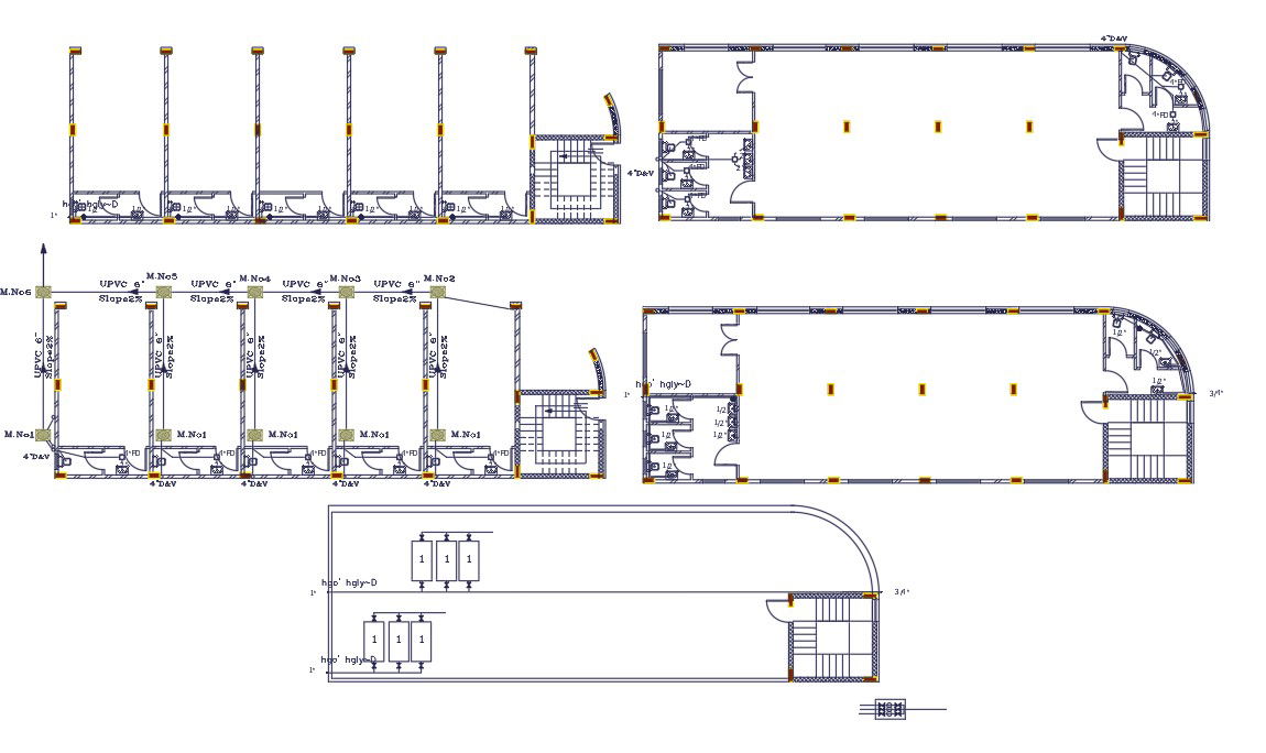 Commercial Shop Plumbing Plan DWG File