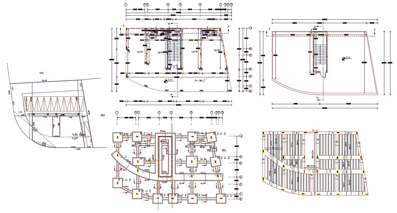 Commercial Shop With Parking Plan Design DWG File