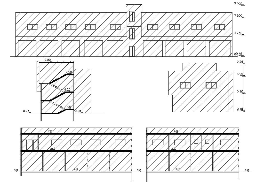 Commercial With Apartment Building Elevation Design
