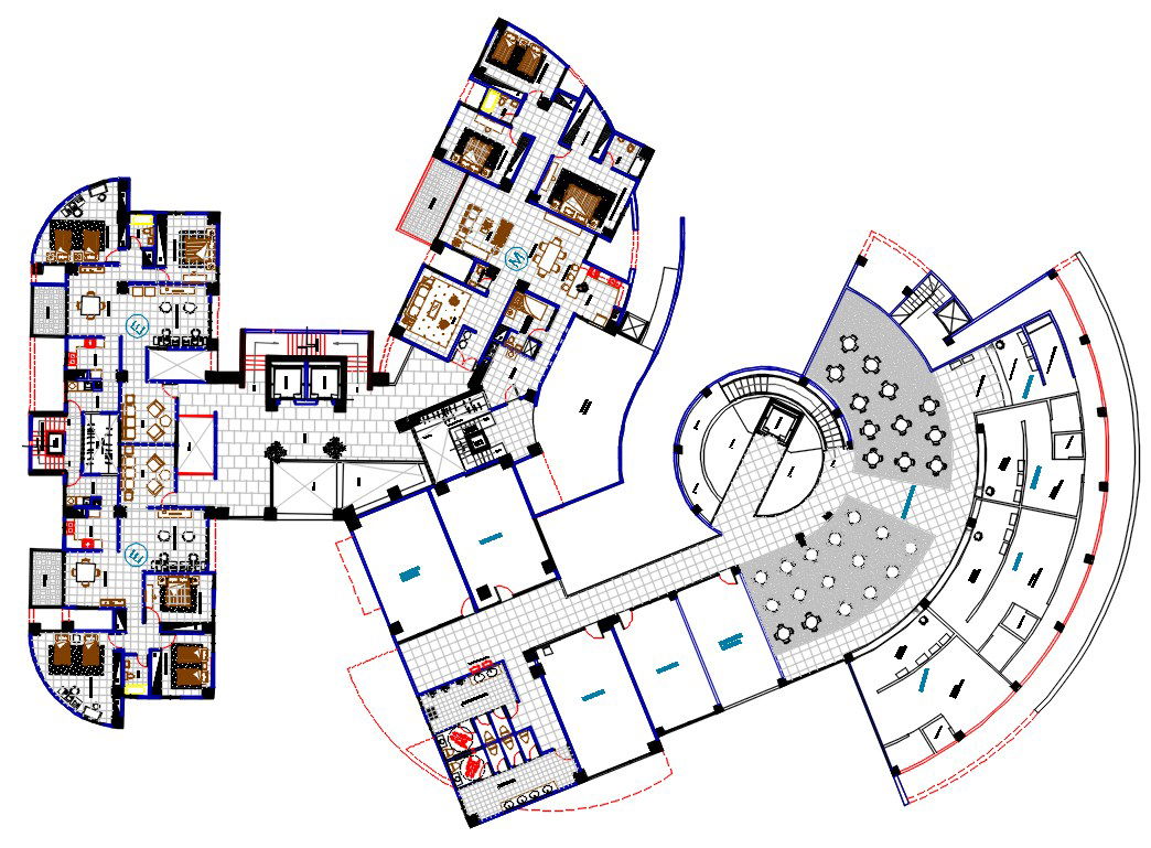 Commercial With Residence Apartment Layout Plan AutoCAD File