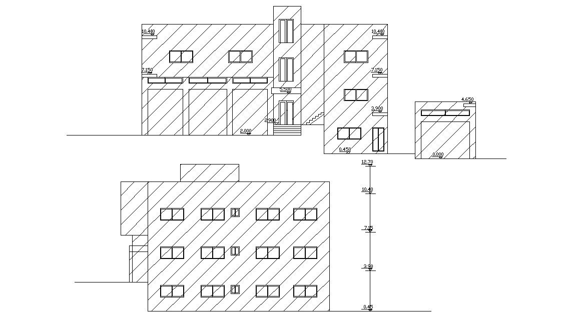 Commercial and Residential Building Design Elevation Cad File