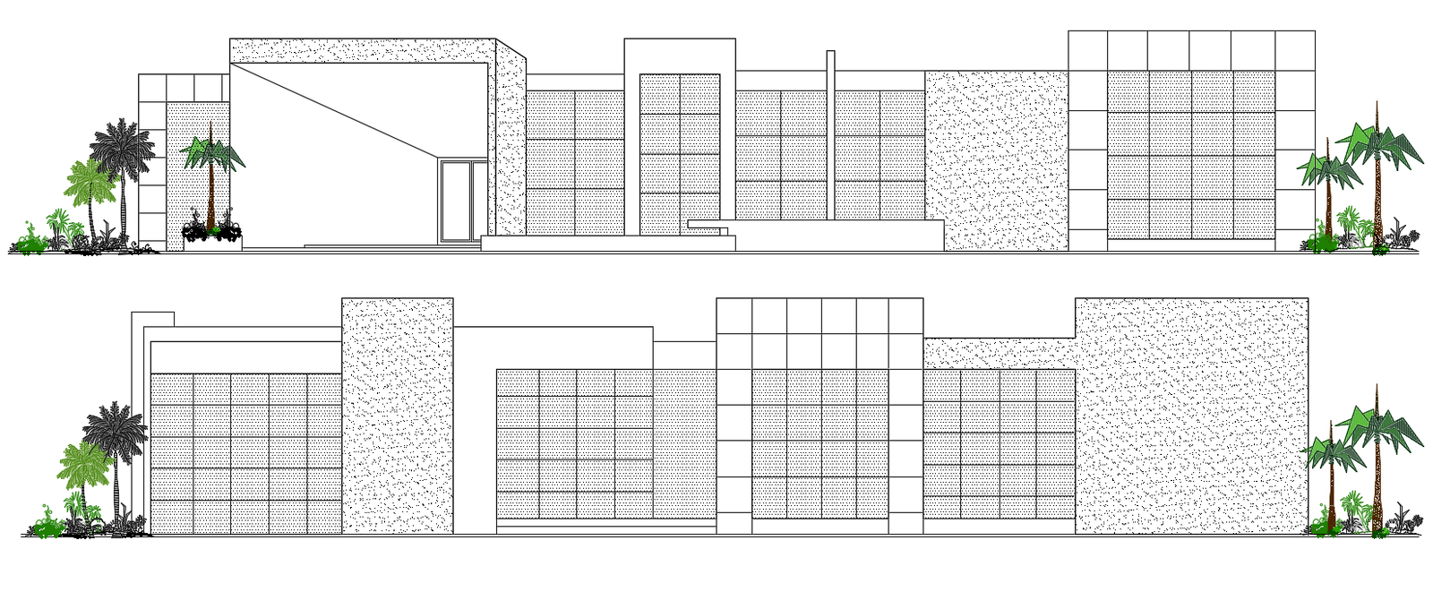 Commercial building elevation cad drawing is given in this cad file. Download this 2d cad file now.