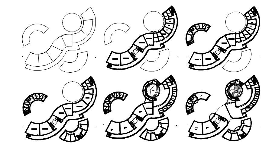 Commercial building floor plans in AutoCAD 2D drawing, dwg file, CAD file
