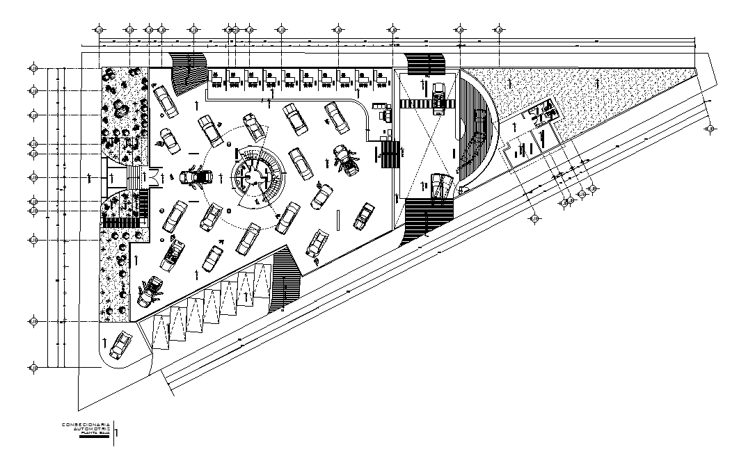 Commercial building ground floor plan cad drawing is given in this cad file. Download this cad file now.