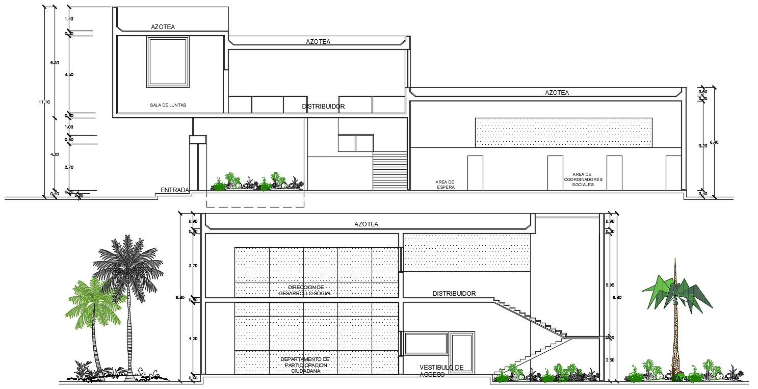 Commercial building section detail cad drawing is given in this cad file. Download this 2d cad file now.