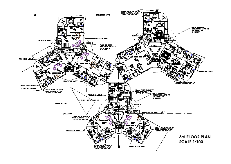 Commercial cum residential plan is given in this Autocad drawing file. Download now.