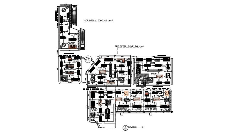 Commercial office furniture layout AutoCAD file.