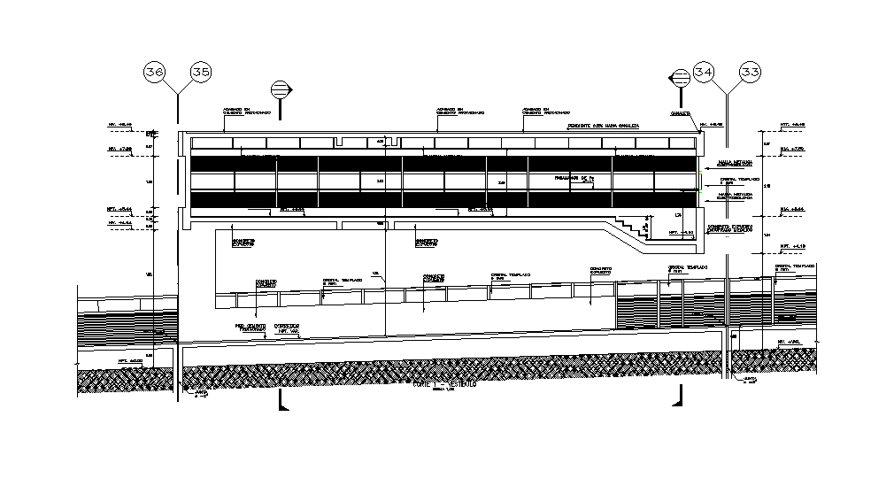 Commercial section detail drawing provided in this AutoCAD file. Download this 2d drawing file.
