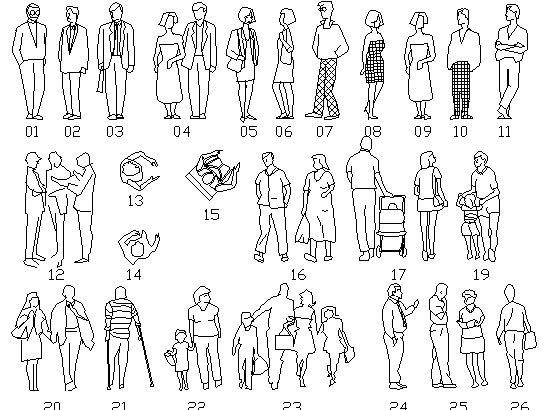 Common People Blocks Design dwg file