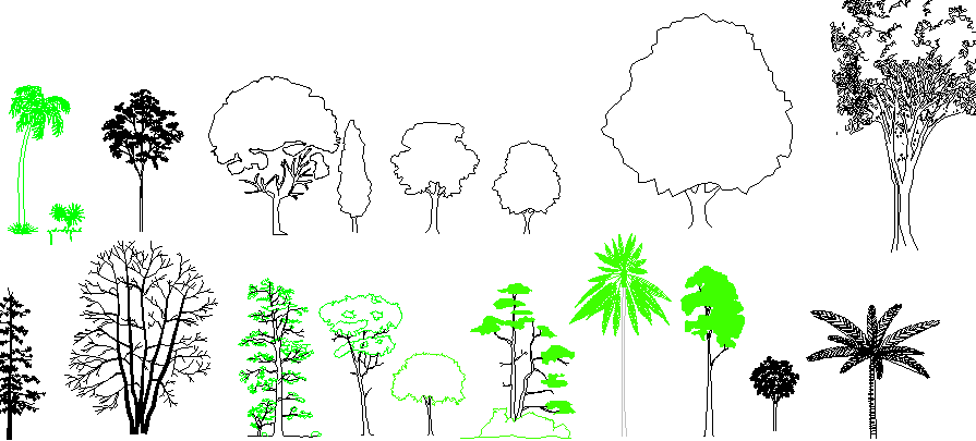 Common Tree Blocks dwg file
