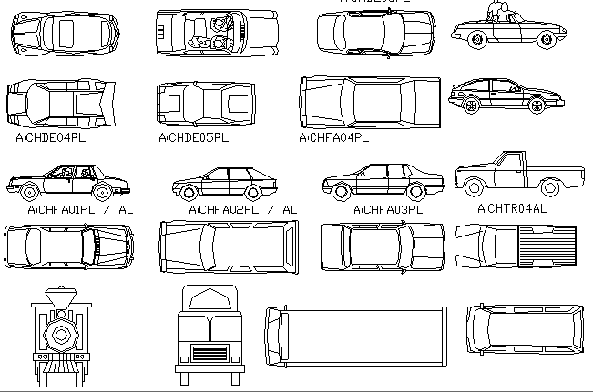 Common Vehicle Blocks dwg file
