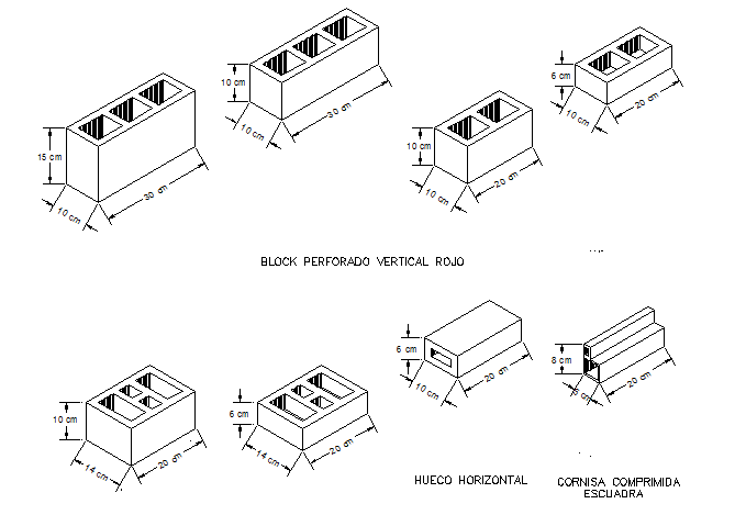 Common blocks design of hollow design dwg file