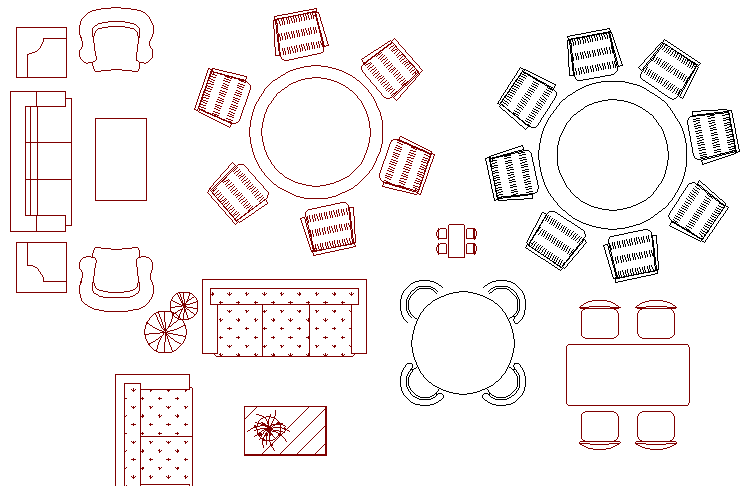 Common furniture blocks architecture project dwg file