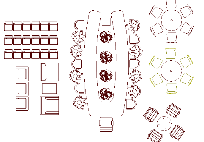 Common furniture blocks dwg file