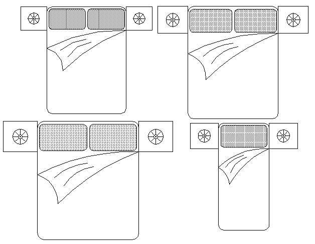 Common furniture blocks of bed design dwg file