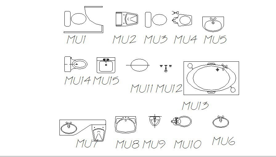 Common sanitary blocks elevation cad drawing details dwg file