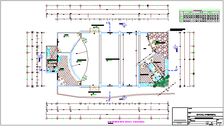 Communal local distribution plan dwg file