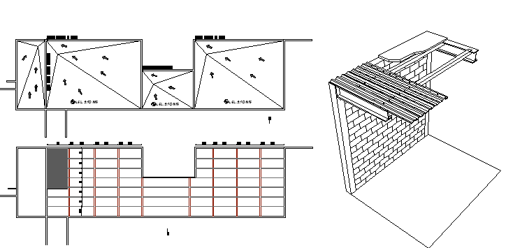 Community area building constructive details dwg file