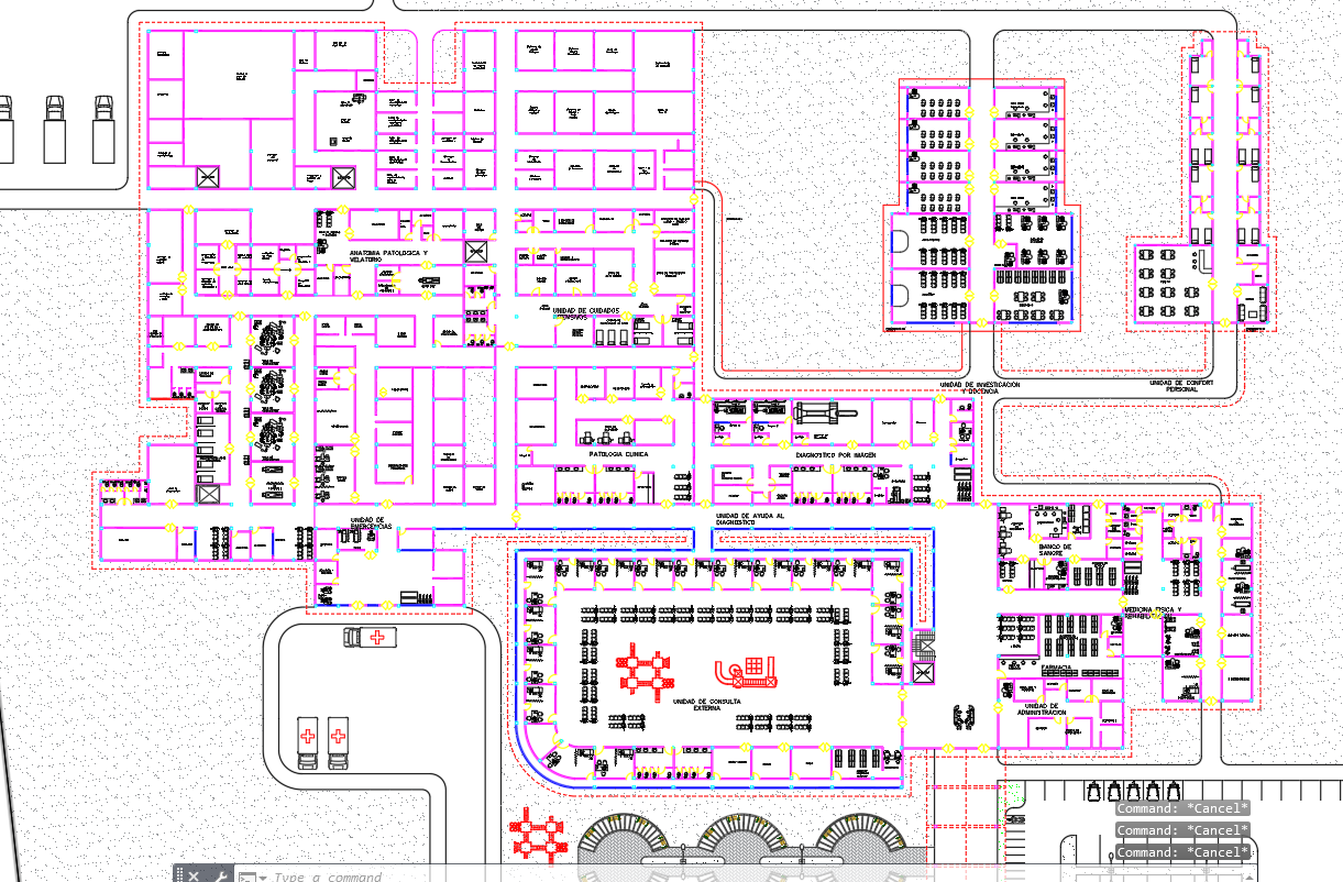 Complete Hospital Architectural Details in CAD dwg Format